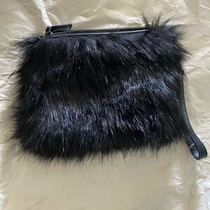 TABITHA WEBB Black Furry Wrist Bag
